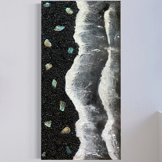 “Abalone Shore” Textured Canvas 48x24in