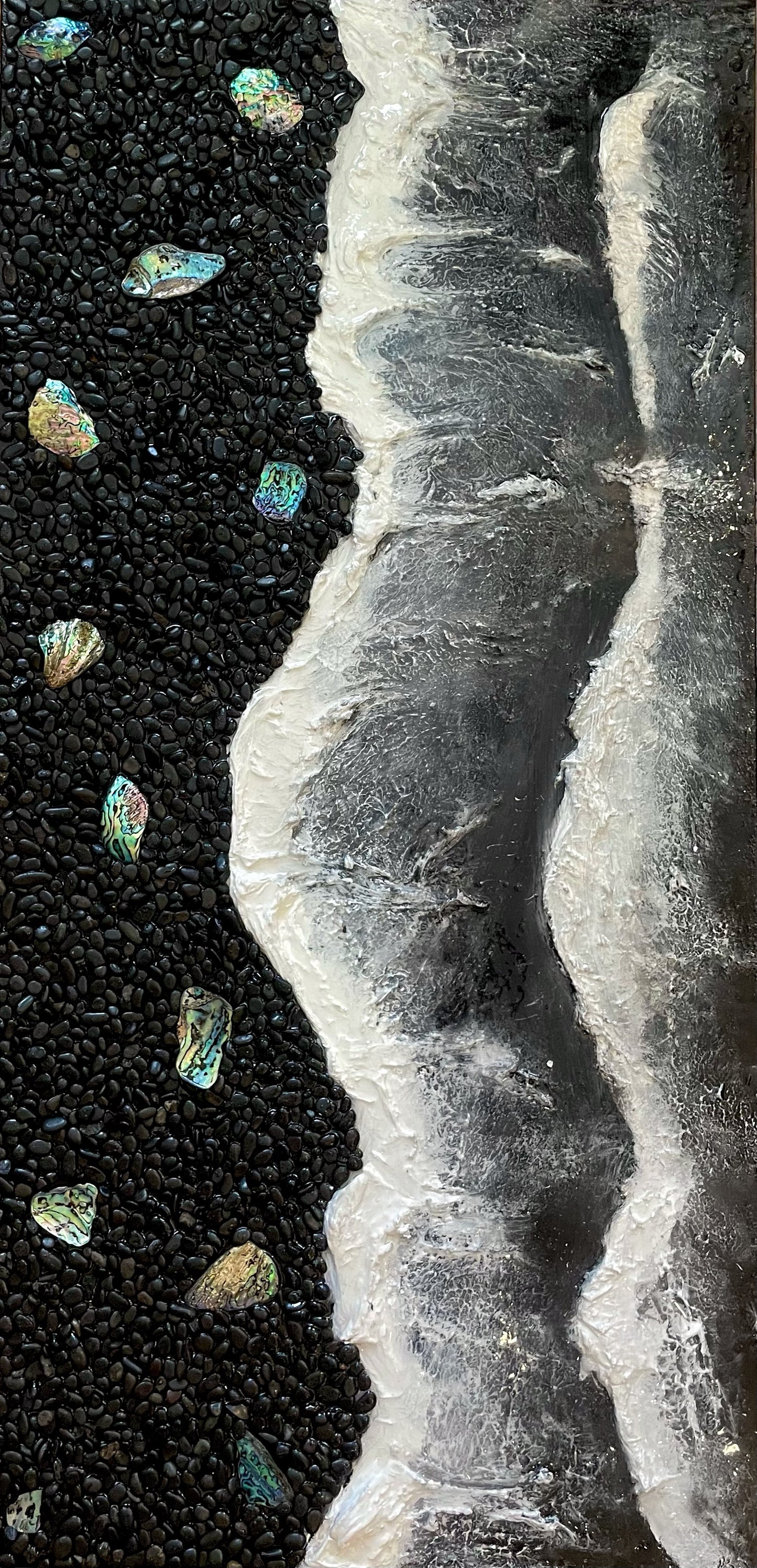 “Abalone Shore” Textured Canvas 48x24in