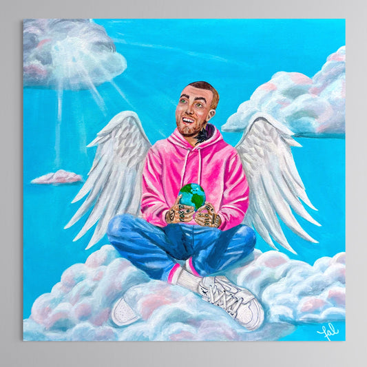 “The Scoop On Heaven - Mac Miller” Acrylic On Canvas 24x24in