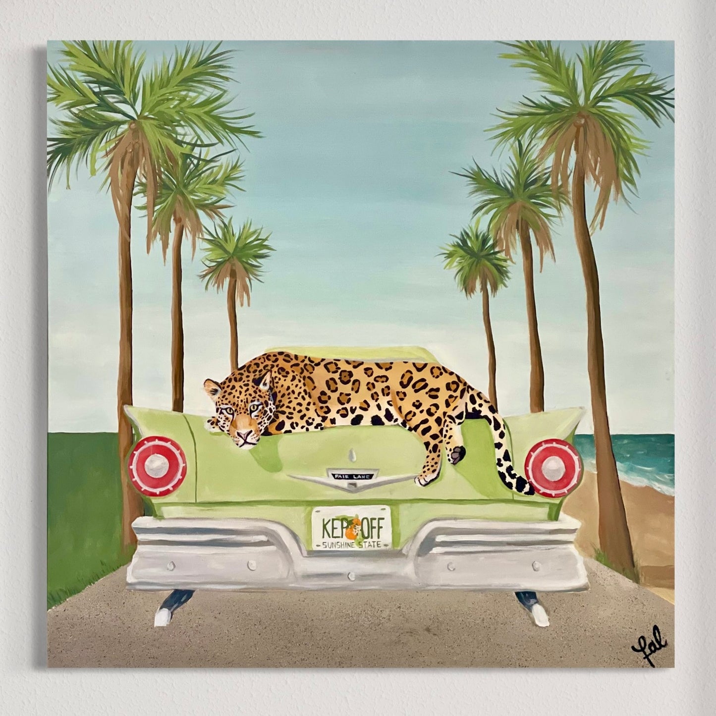 “Jaguar Fairlane” Acrylic on Canvas 36x36in