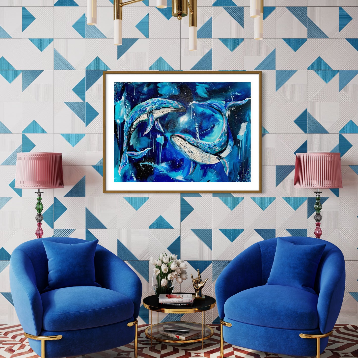 "Enchanted Whales" Fine Art Print